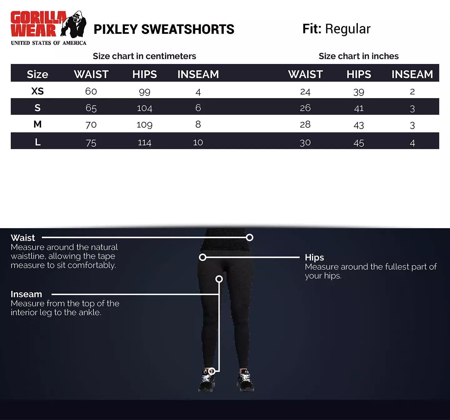 Gorilla Wear Pixley Sweatshorts, Black