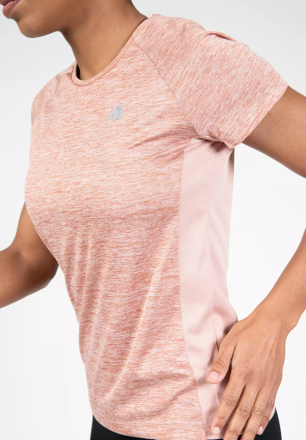 Gorilla Wear Monetta Performance T-Shirt, Salmon Pink