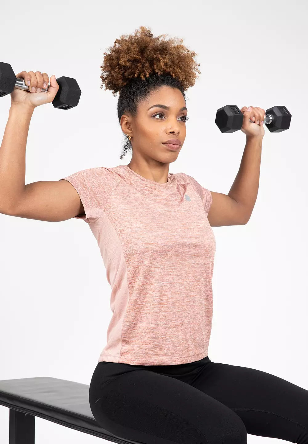 Gorilla Wear Monetta Performance T-Shirt, Salmon Pink