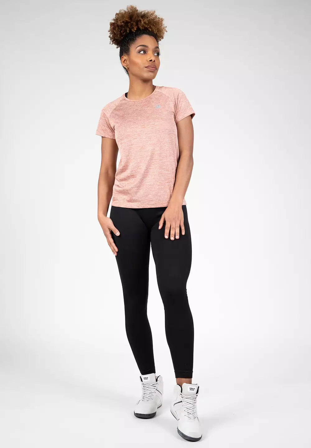 Gorilla Wear Monetta Performance T-Shirt, Salmon Pink