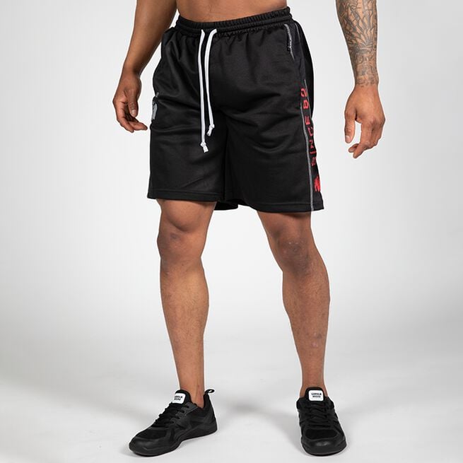 Gorilla Wear Functional Mesh Shorts, Black/Red