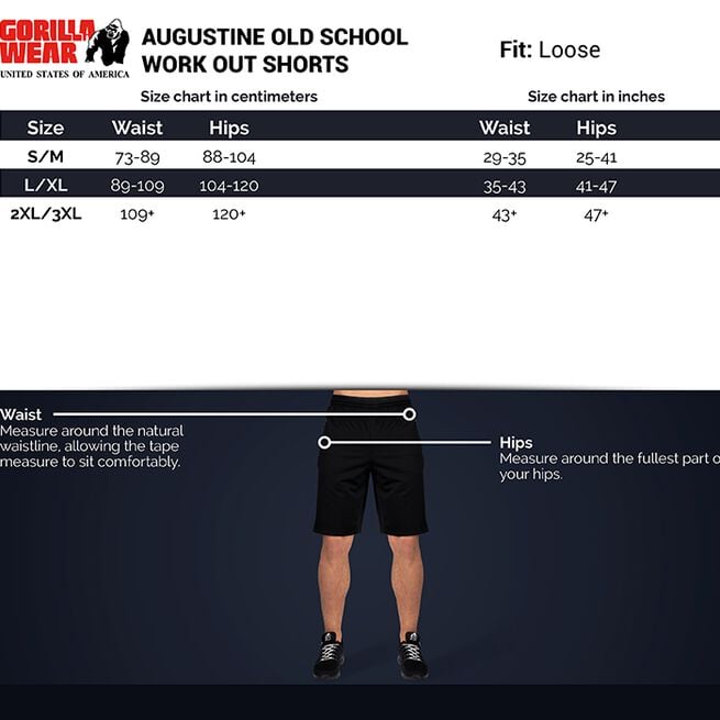Gorilla Wear Augustine Old School Shorts, Black/Red