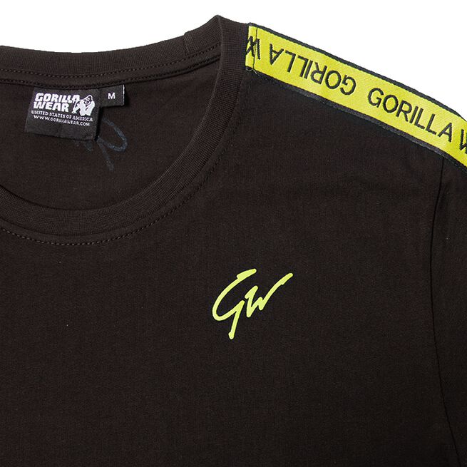 INTE INNE! Gorilla Wear Chester T-Shirt, Black/Yellow