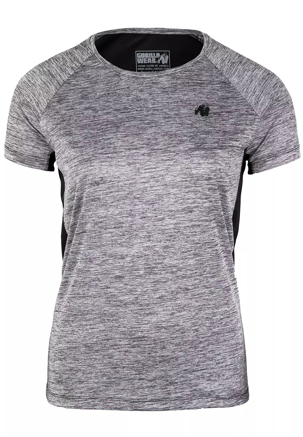 Gorilla Wear Monetta Performance T-Shirt, Grey Melange/Black