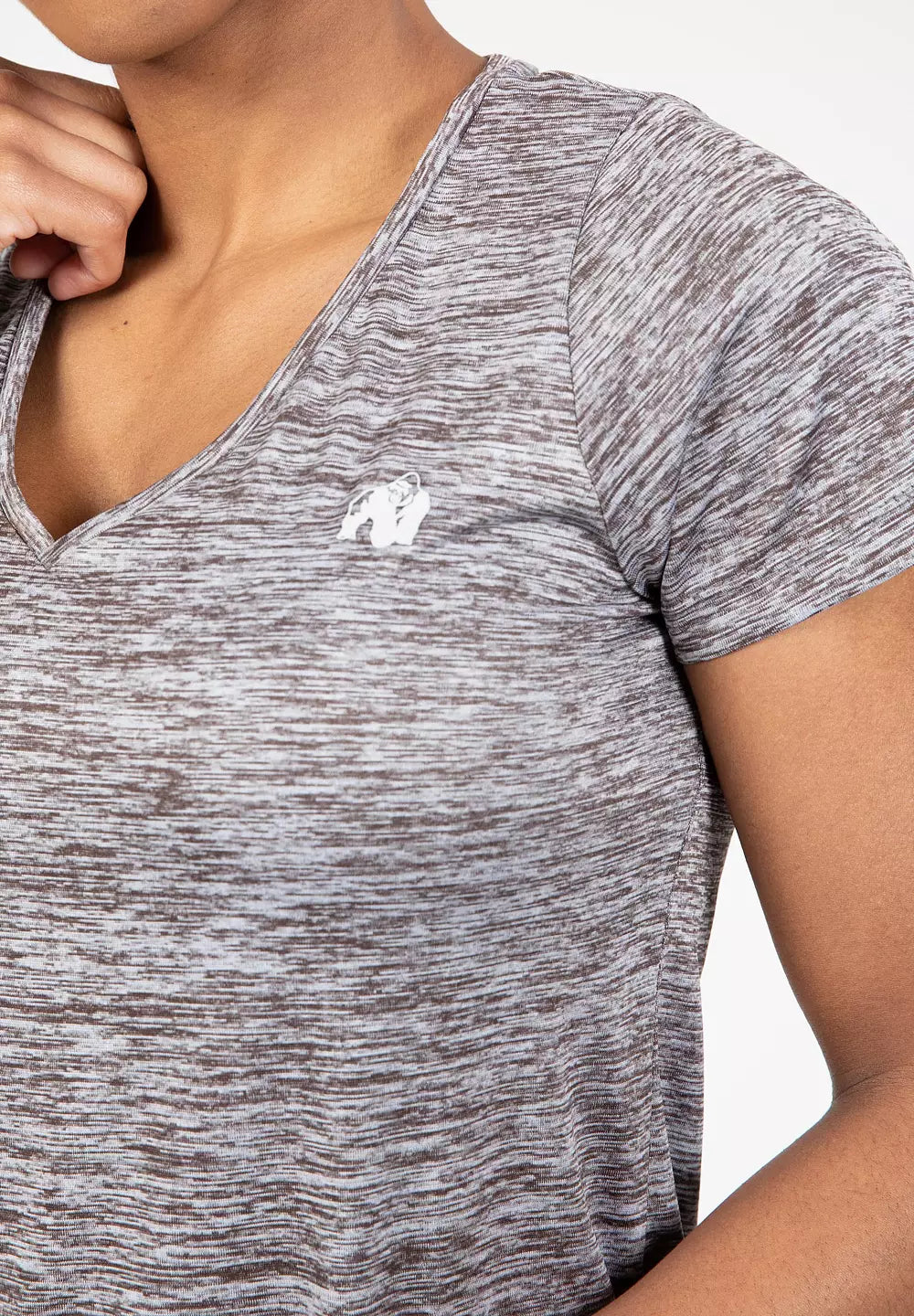 Gorilla Wear Elmira V-Neck T-Shirt, Grey Melange