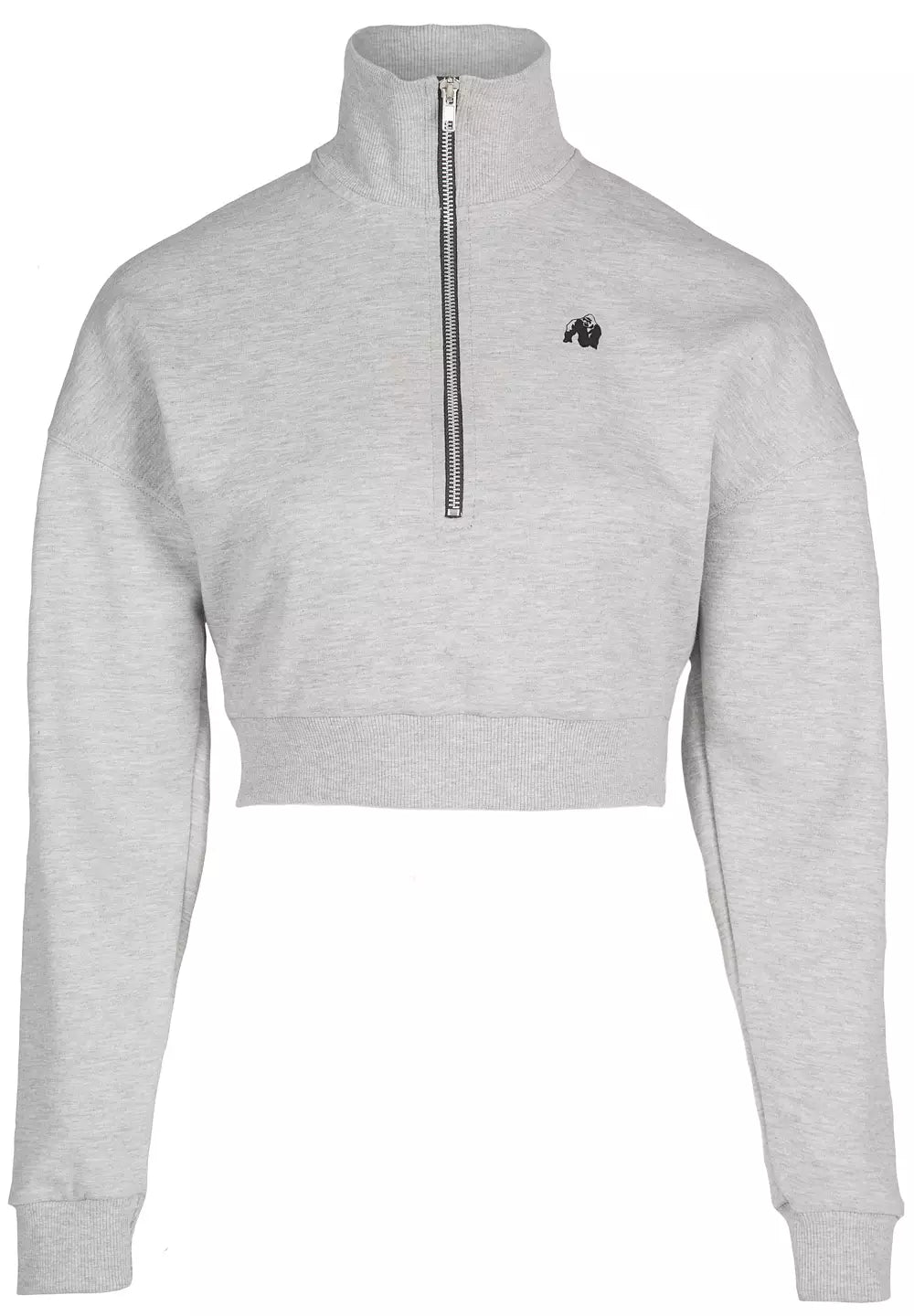 Gorilla Wear Ocala Cropped Half-Zip Sweatshirt, Grey