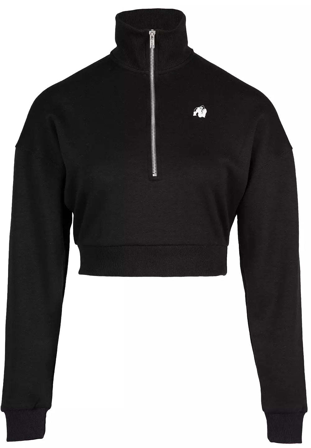 Gorilla Wear Ocala Cropped Half-Zip Sweatshirt, Black