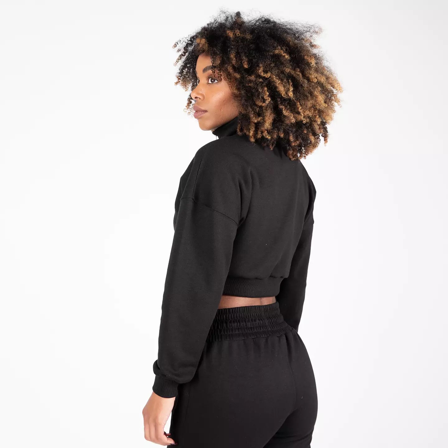 Gorilla Wear Ocala Cropped Half-Zip Sweatshirt, Black