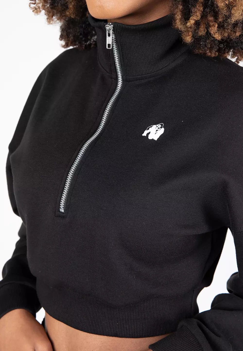 Gorilla Wear Ocala Cropped Half-Zip Sweatshirt, Black