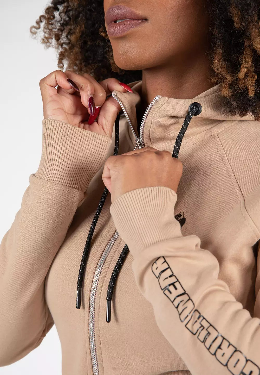 Gorilla Wear Marion Zipped Hoodie, Beige