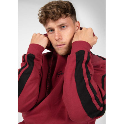 Gorilla Wear Banks Oversized Hoodie, Burgundy Red/Black
