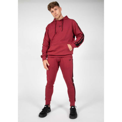 Gorilla Wear Banks Oversized Hoodie, Burgundy Red/Black
