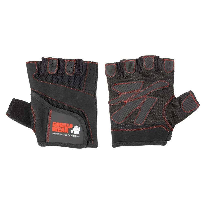 Gorilla Wear Women's Fitness Gloves, Black/Red