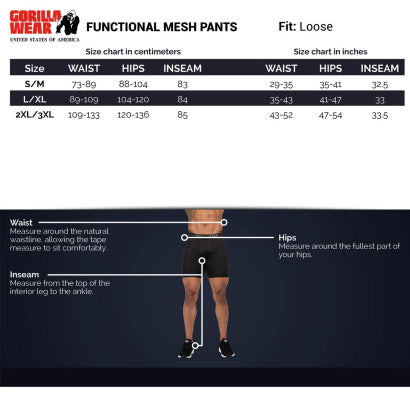 INTE INNE! Gorilla Wear Functional Mesh Pants - svart/röd
