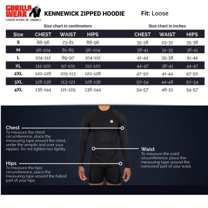 Gorilla Wear Kennewick Zipped Hoodie, Grey