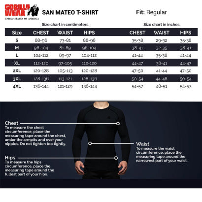Gorilla Wear San Mateo T-Shirt, Black/Red