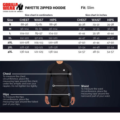 Gorilla Wear Payette Zipped Hoodie, Grey