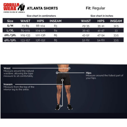 Gorilla Wear Atlanta Shorts, Black/Grey