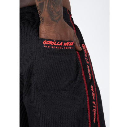 Gorilla Wear Buffalo Old School Workout Shorts, Black/Red