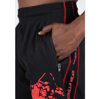 Gorilla Wear Buffalo Old School Workout Shorts, Black/Red