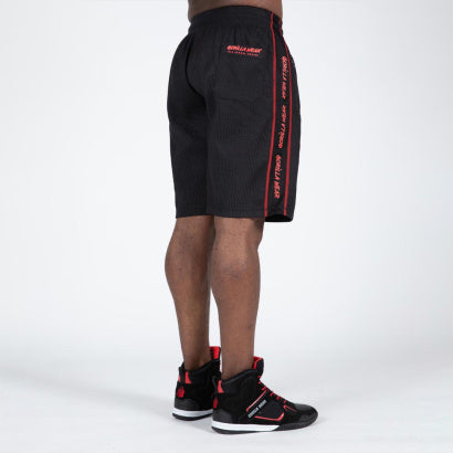 Gorilla Wear Buffalo Old School Workout Shorts, Black/Red