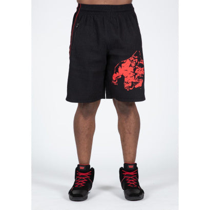 Gorilla Wear Buffalo Old School Workout Shorts, Black/Red
