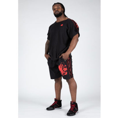 Gorilla Wear Buffalo Old School Workout Shorts, Black/Red