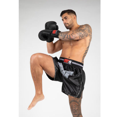 Gorilla Wear Piru Muay Thai Shorts, Black