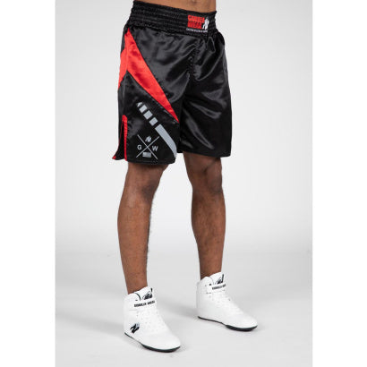 Gorilla Wear Hornell Boxing Shorts, Black/Red