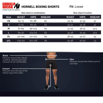 Gorilla Wear Hornell Boxing Shorts, Black/Grey