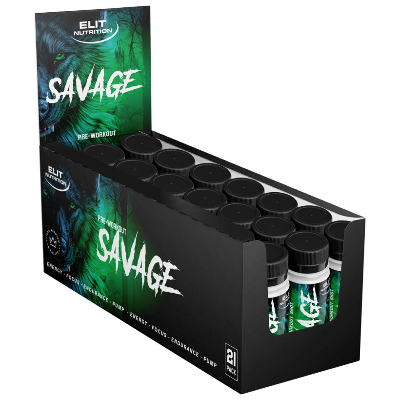 21 x Elit Nutrition Savage PWO Shot Sour Apple