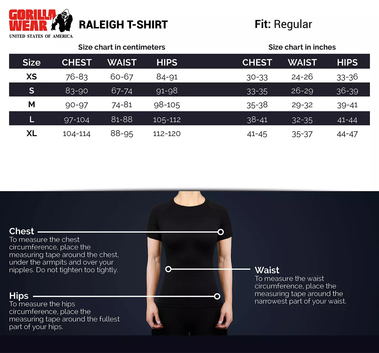 Gorilla Wear Raleigh T-Shirt, Black