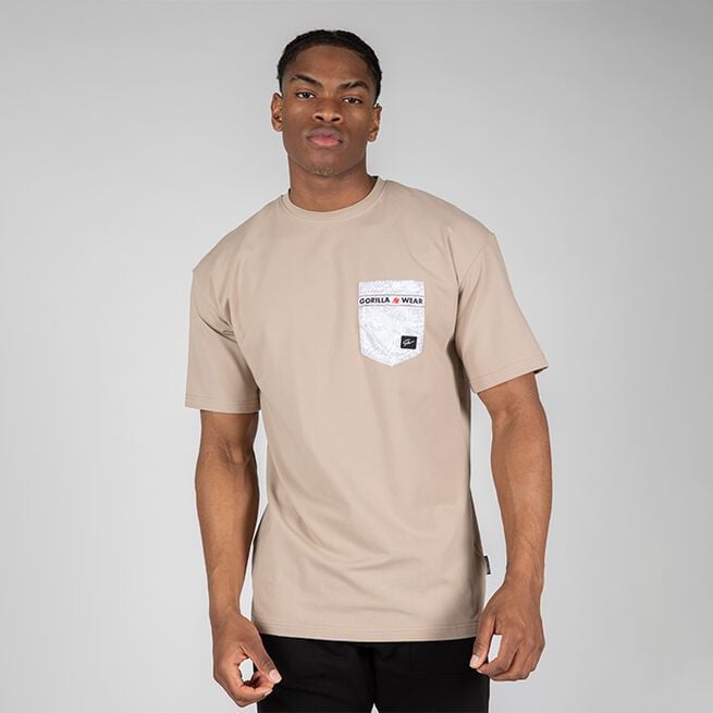 INTE INNE! Gorilla Wear Dover Oversized T-Shirt, Beige