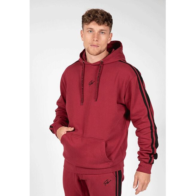 Gorilla Wear Banks Oversized Hoodie, Burgundy Red/Black