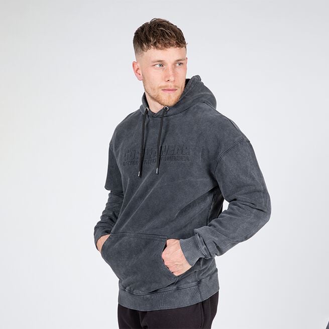 INTE INNE! Gorilla Wear Crowley Oversized Men's Hoodie, Tvättad Grå