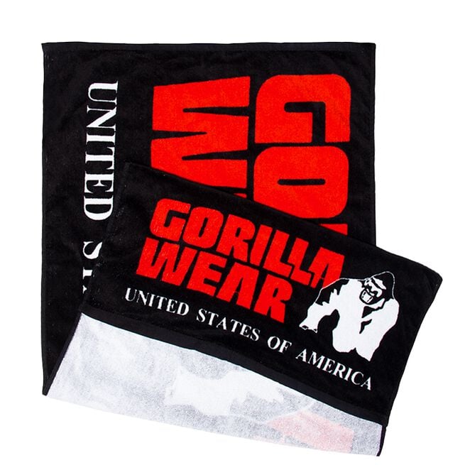INTE INNE! Gorilla Wear Functional Gym Towel, Svart/Röd