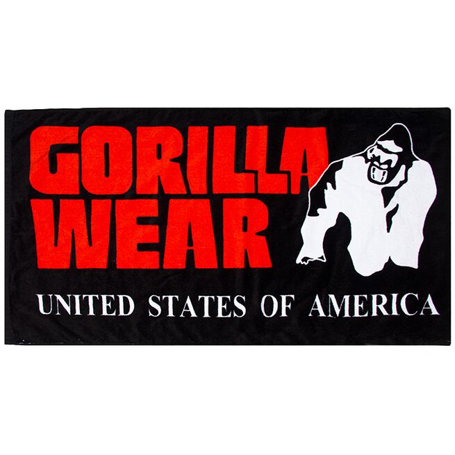 INTE INNE! Gorilla Wear Functional Gym Towel, Svart/Röd