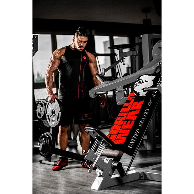 INTE INNE! Gorilla Wear Functional Gym Towel, Svart/Röd