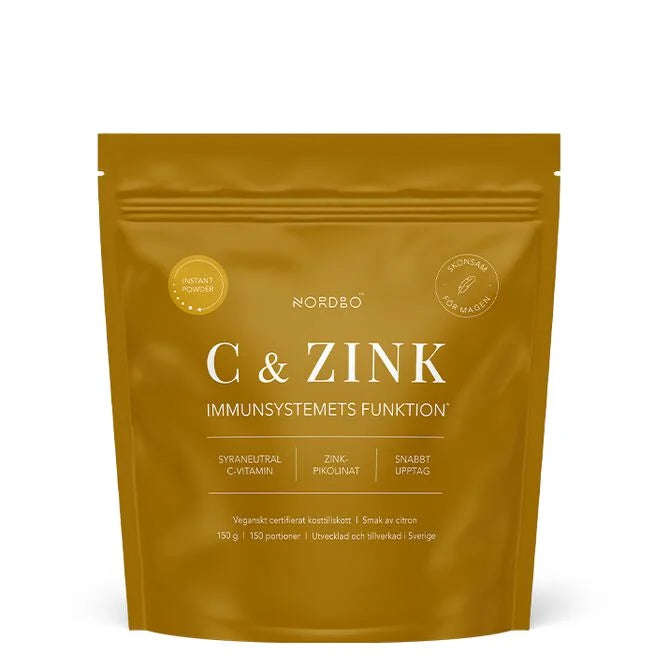 Nordbo C & Zink Pulver Veganskt 150 g Citron