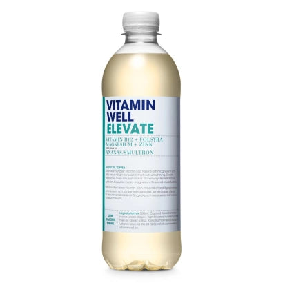 12 x Vitamin Well 500 ml Elevate Ananas Smultron