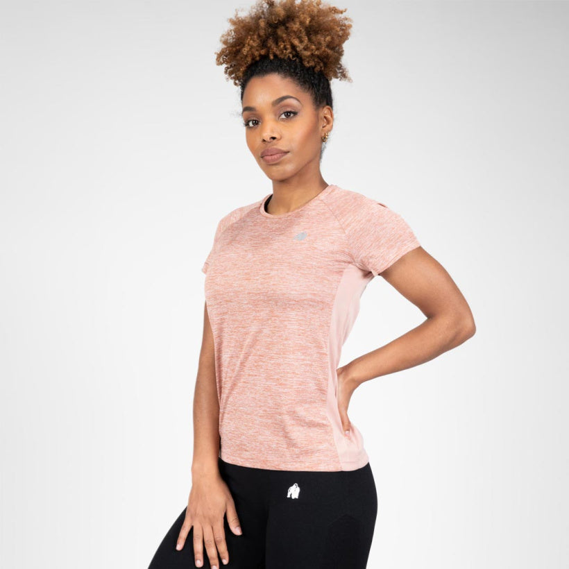 Gorilla Wear Monetta Performance T-Shirt, Salmon Pink