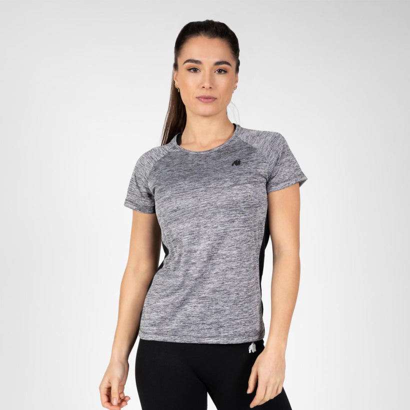 Gorilla Wear Monetta Performance T-Shirt, Grey Melange/Black