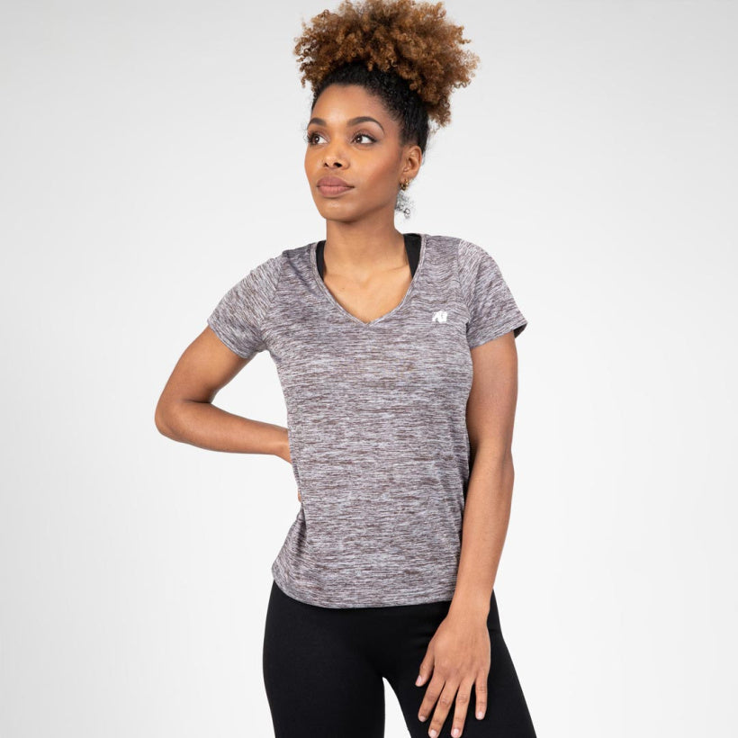 Gorilla Wear Elmira V-Neck T-Shirt, Grey Melange