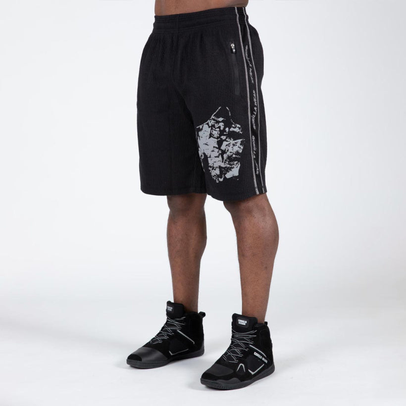 Gorilla Wear Buffalo Old School Workout Shorts, Black/Grey