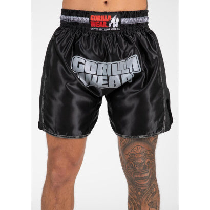 Gorilla Wear Piru Muay Thai Shorts, Black