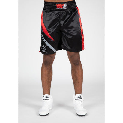 Gorilla Wear Hornell Boxing Shorts, Black/Red