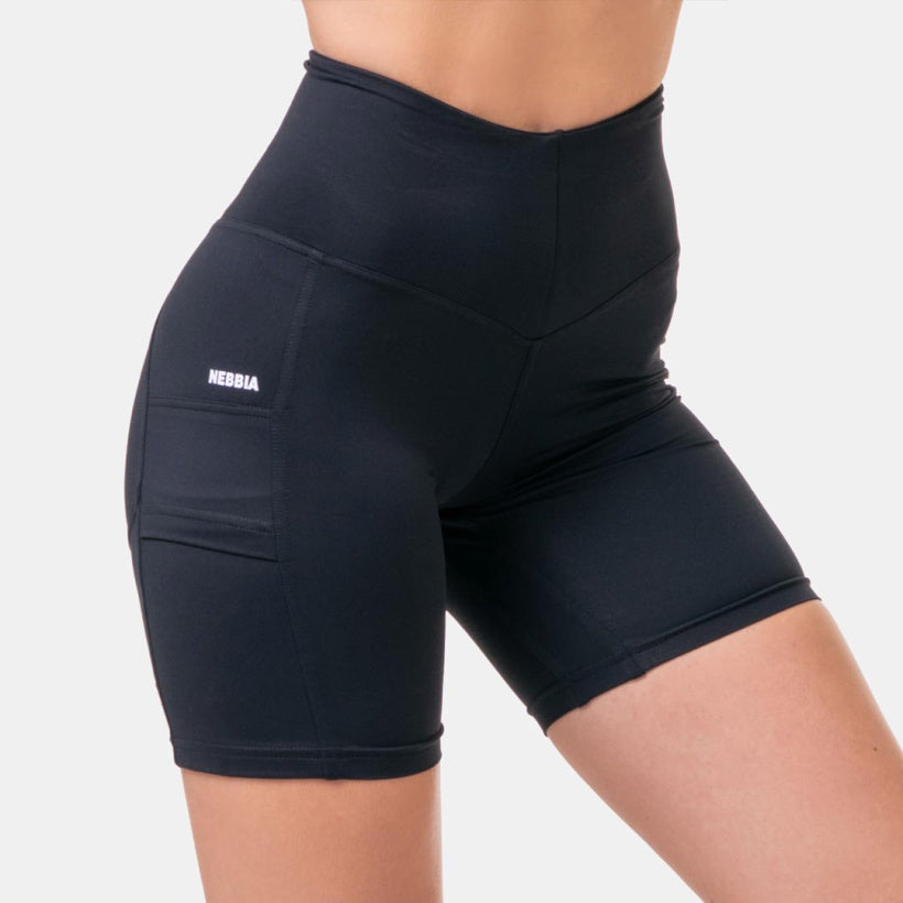 NEBBIA Fit Smart Biker Shorts, Black