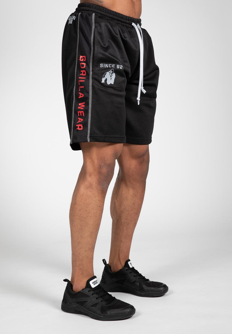 Gorilla Wear Functional Mesh Shorts, Black/Red
